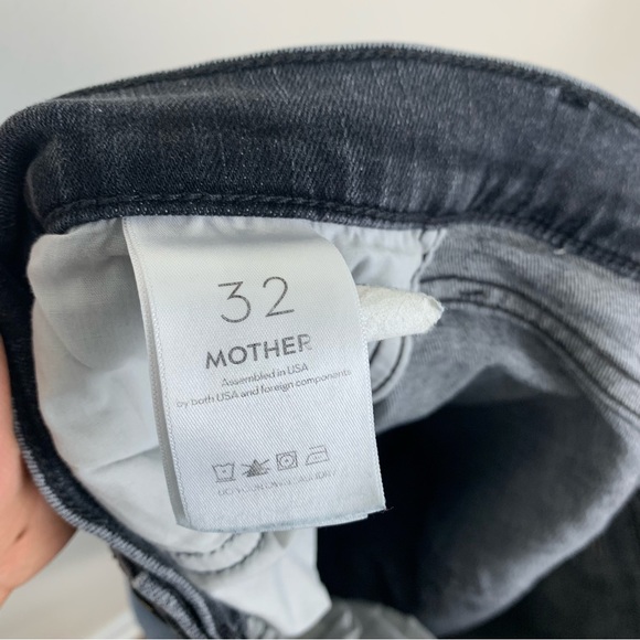 Mother The High-Waisted Rascal Slice Undone Hem Jeans in Friday the 13th Sz 32 - Picture 13 of 13